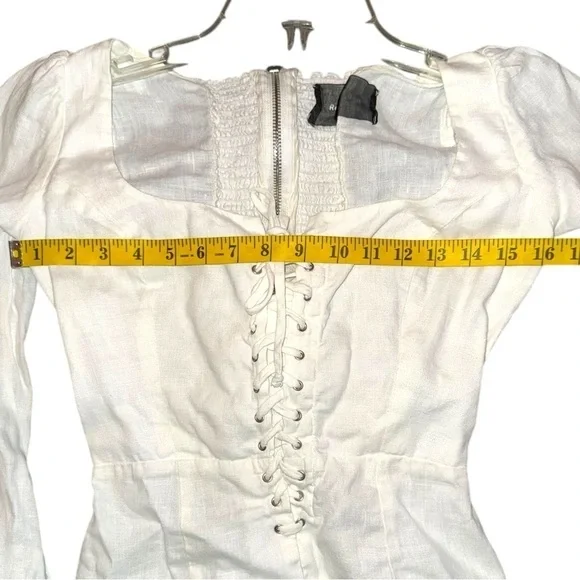 Host Pick 🎉▶️ Reformation ◀️ Paloma White Linen Lace Up Top - Picture 10 of 16